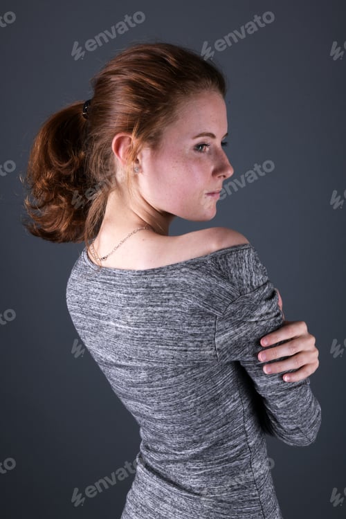 Preview: Beauty Woman With Luxurious Long Red Hair As Background. Beauty Model Girl