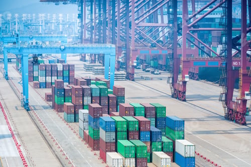 Preview: container terminal closeup