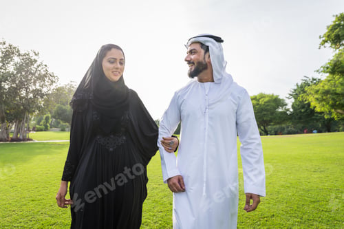 Preview: Happy arabian family in a park