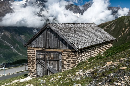 Preview: Traditional Hut in Austrian Alpine Meadow