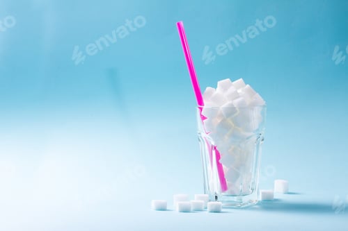 Preview: Sugar on blue background