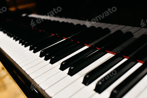 Preview: Detail of the keys of a piano.