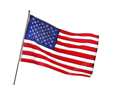 Preview: American flag isolated on white. National symbol of USA