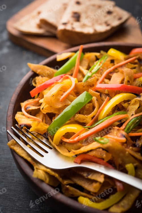 Preview: Leftover Chapati noodles is an Indian snack recipe