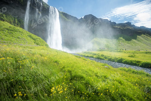 Preview: Seljalandsfoss waterfall in Iceland in Summer