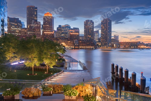 Preview: Boston, Massachusetts, USA Downtown City Skyline