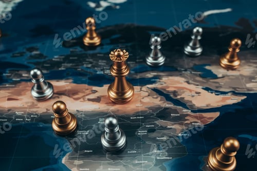 Preview: chess piece on word map for ideas, challenge, leadership, strategy, business, success