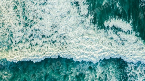 Preview: Drone view over ocean waves , on summer sunny day.