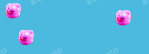 Preview: Purple glamour rubber ducks on blue background