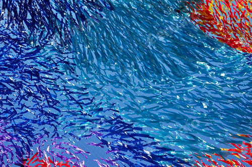 Preview: Abstract Texture Closeup From Color Tapes Of Fabric Or From Textile Material For A Festive