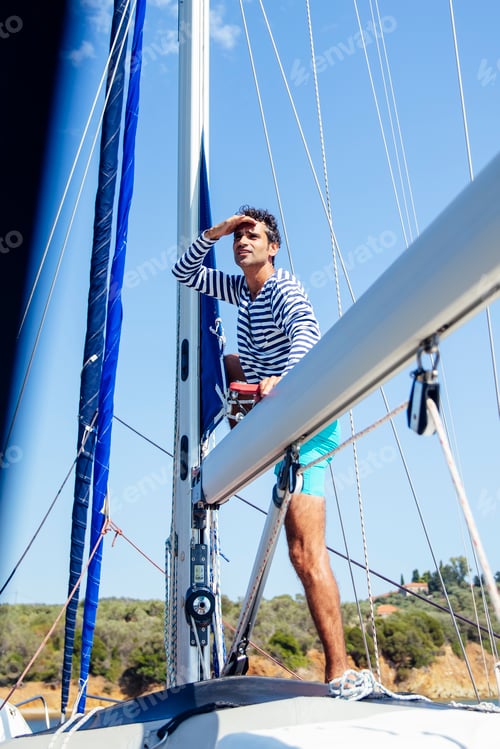 Preview: Young man on a sailboat
