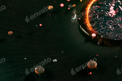Preview: Colorful Bright Bubbles Oil . Hypnotic Surface. Macro