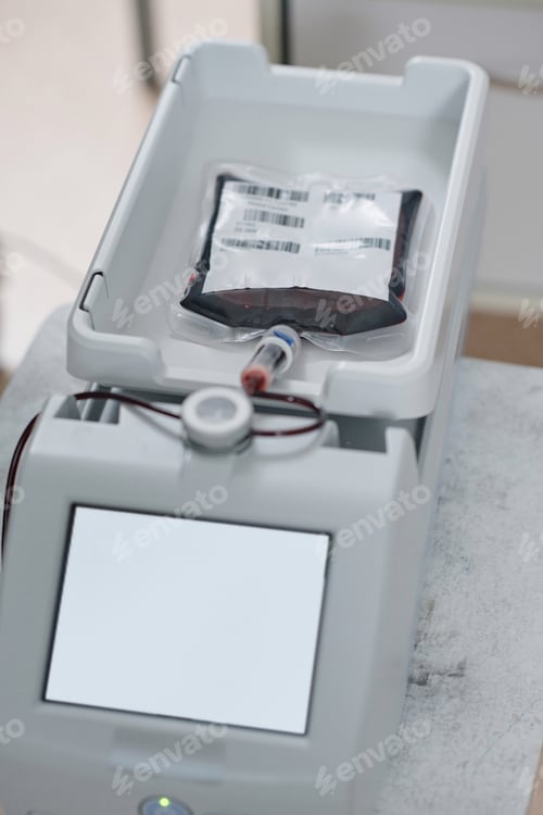 Preview: Blood Bag Put in Medical Mixing Machine