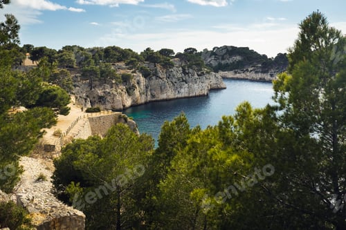 Preview: View of the Calanque de Port Mioux, one of the largest fjords between Marseille and Cassis, France