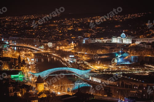 Preview: Night View Of Old Town Of Tbilisi. Tiflis Is The Largest City Of Georgia, Lying On The Banks Of
