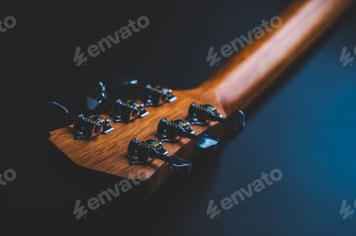 Preview: traditional wooden folk guitar, music art acoustic music instrument