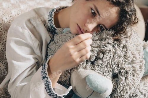 Preview: Sad teenage girl in emotional burnout