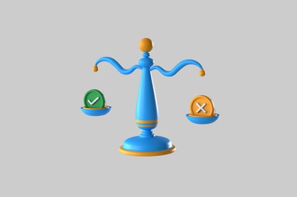 Preview: Balance scale with approval disapproval