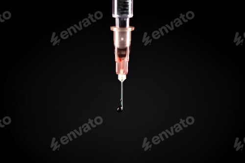 Preview: Syringe Needle on Black