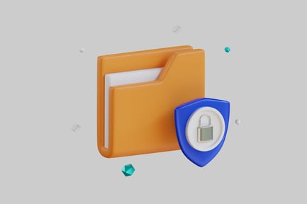 Preview: Folder and shield with padlock.