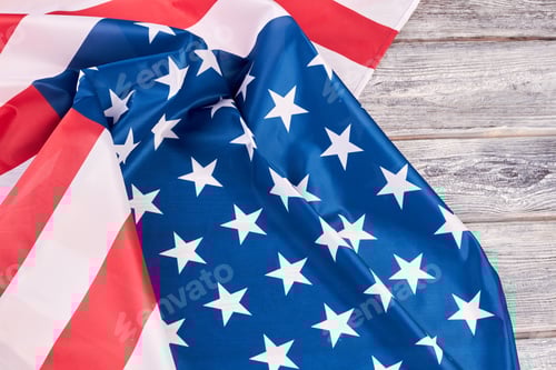 Preview: American Flag Stripes and Stars on Wood Background