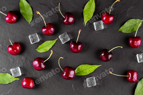 Preview: Fresh ripe cherries for background