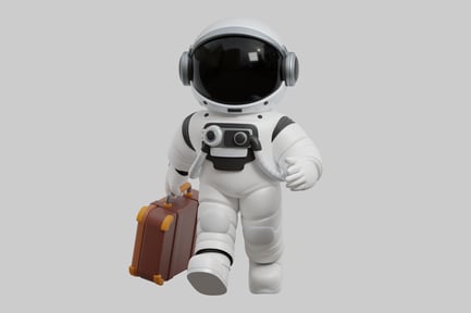Preview: Astronaut with suitcase, space travel