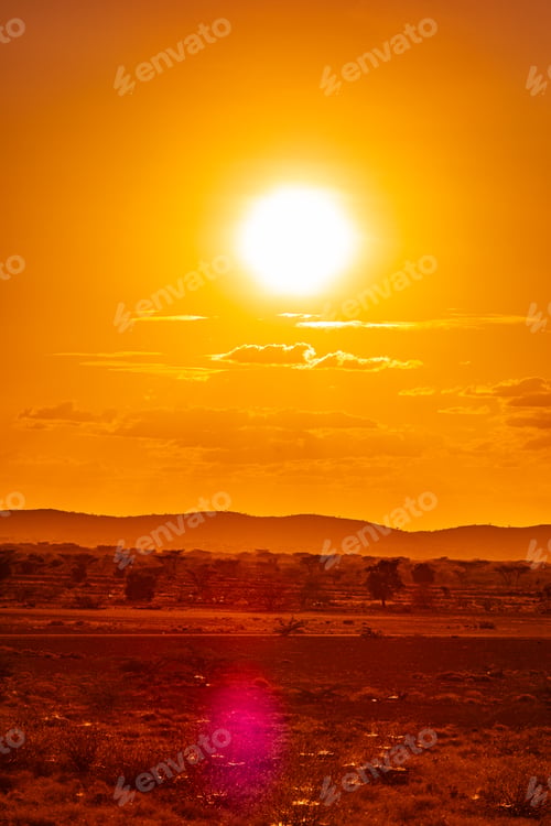 Preview: Kenya East Africa Landscapes Kalokol Lodwar Town Turkana Sunset Sunrise Highway Road Field Travels