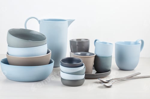 Preview: Collection of different dishes, plates, bowls and cups