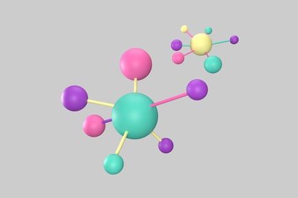 Conjunto colorido de estrutura de modelo molecular