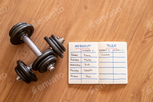 Preview: Workout plan with dumbbells for a healthy lifestyle