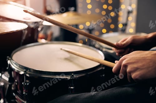 Preview: Feel the beat. Cropped shot of an unrecognizable man playing the drums.