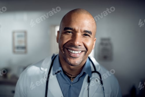 Preview: Happy African American healthcare expert looking at camera.