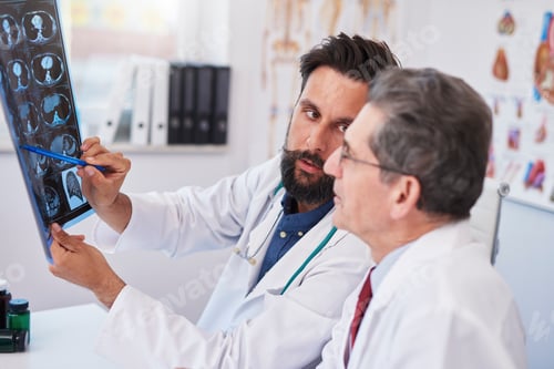 Preview: Two busy doctors discussing x-ray image