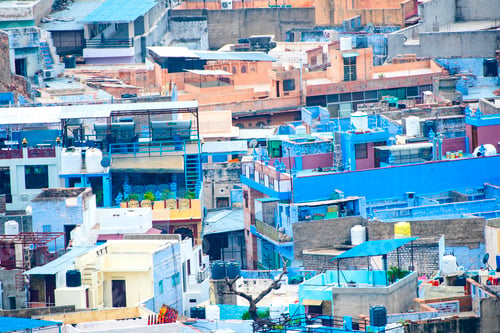 Preview: Aerial view of Jodhpur Blue City. Jodphur, Rajasthan, India