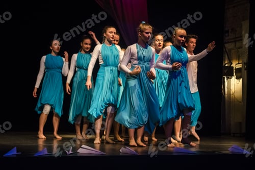 Preview: staging on the stage of a children's theater with actors