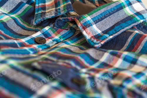 Preview: Close Up of Plaid Flannel Shirt Fabric