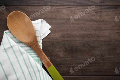 Preview: Wooden Spoon On The Brown Table