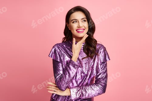 Preview: Enchanting Elegance: Woman in Purple Dress