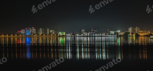 Preview: Residential area of Kazan and Palace, reflected in the waters of the river Kazanka. Russia