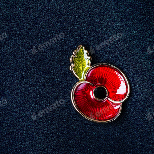 Preview: Red Poppy Pin as a Symbol of Remembrance Day