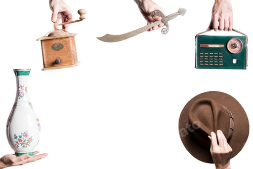 Preview: isolated set of objects for an antique market