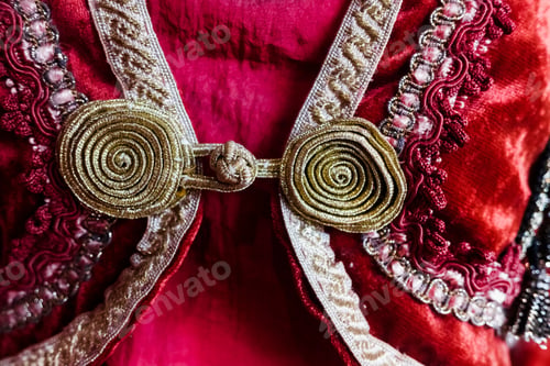 Preview: Details and textures of the fabric of a traditional Greek dress.