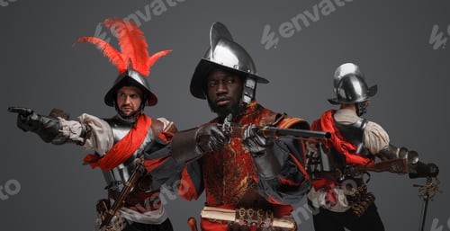 Preview: Brave conquistadors from past armed with flintlock guns