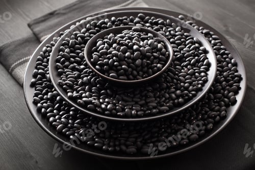 Preview: black turtle beans legumes in bowls