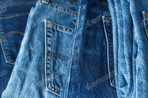 Preview: Ukraine, Kyiv, 08.10.2023 Pockets on jeans close-up
