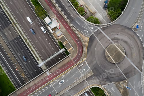 Preview: Tai Po, Hong Kong 14 June 2020: Top view of highway
