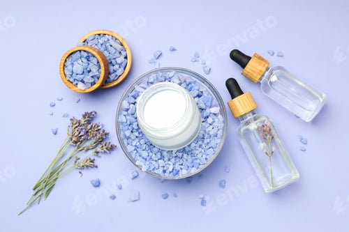 Preview: Concept of skin and face care, lavender cosmetic