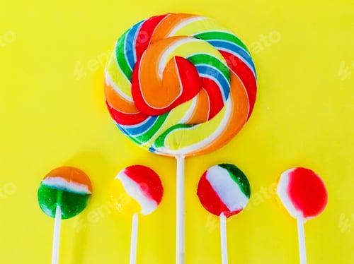 Preview: Bright colorful flatlay suckers