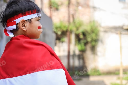 Preview: Child Wearing a Red and White Headband